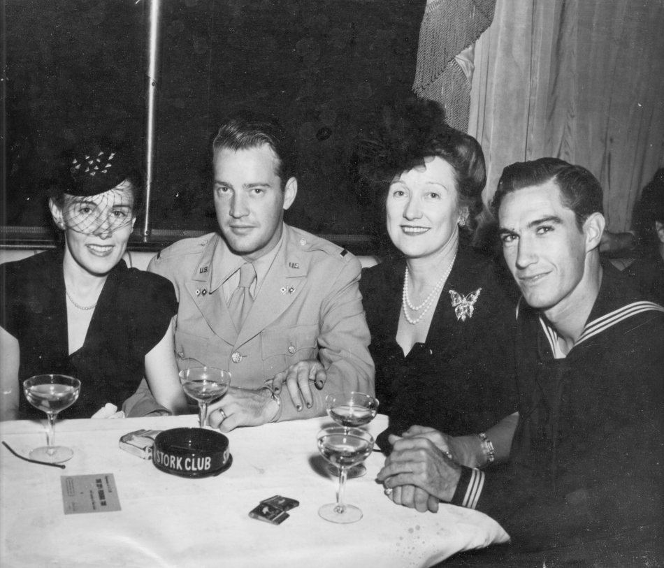 My newlywed parents, along with my Aunt Alice and Uncle Tommy, at The Stork Club, a few weeks before my father left for The Pacific during World War II