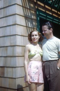 My parents at one of the French's cottages in Hither Hills.