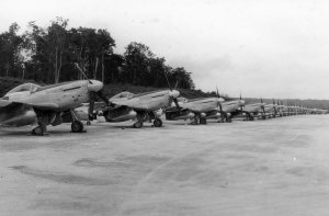 P51's lined up and ready to rumble. Outside Manila Philippines 1945